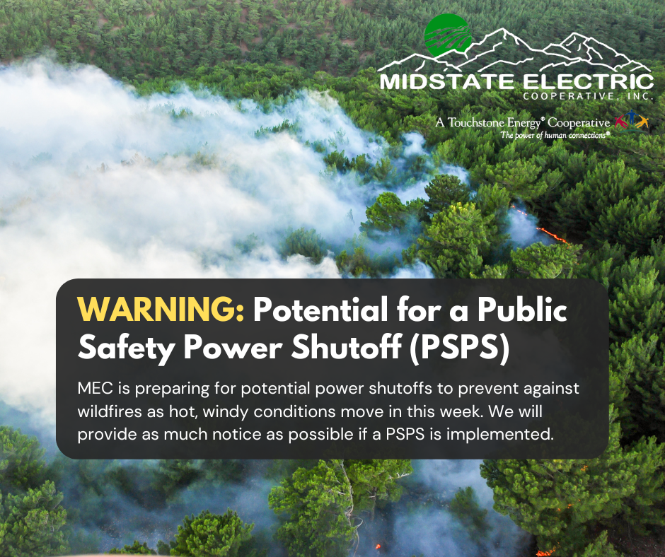 Warning: Potential for Public Safety Power Shutoff (PSPS)